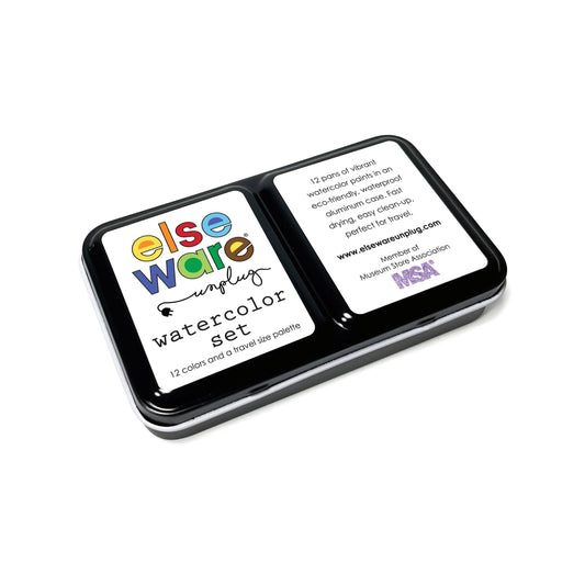 Watercolor Set - Travel-Friendly Metal Palette - 12 Colors: Watercolors-Metal Palette