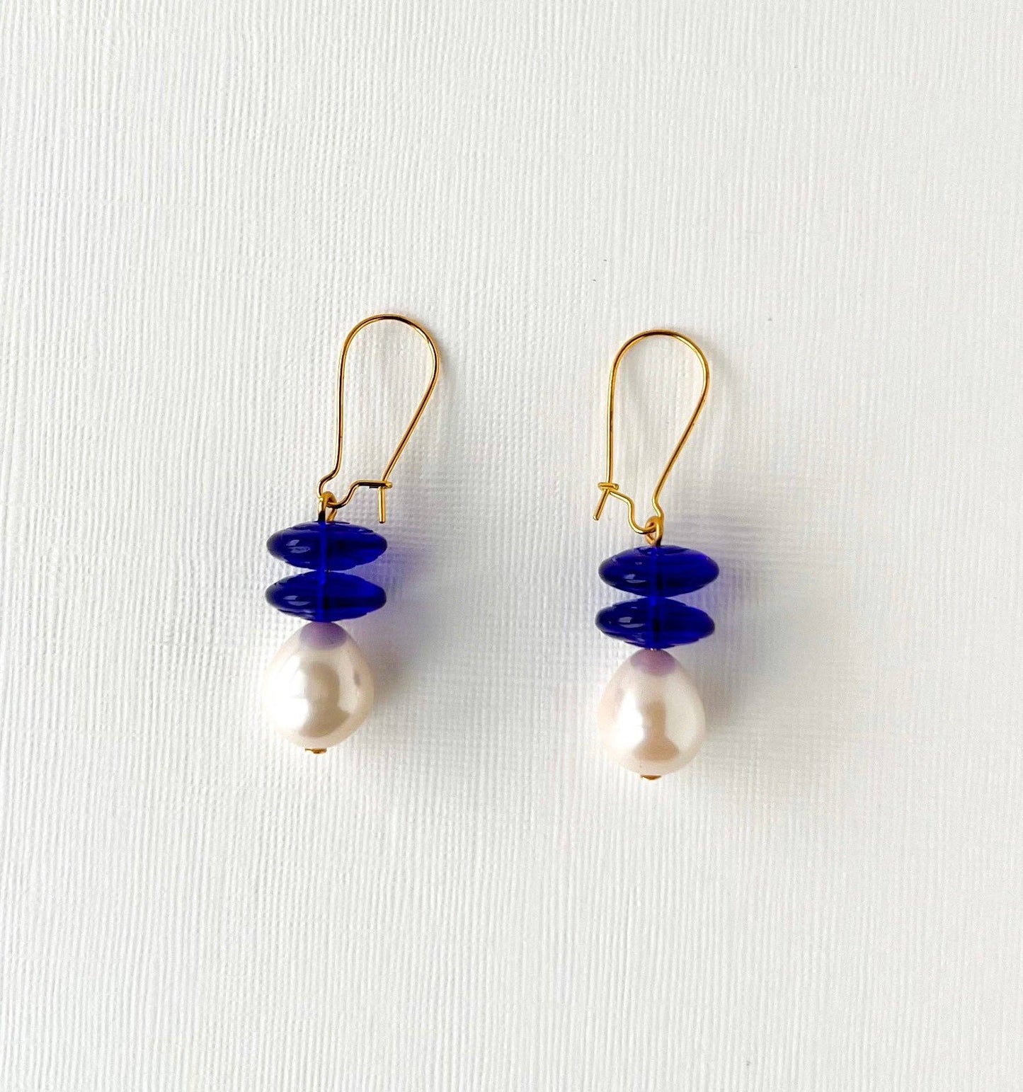 Blue Disc Earrings | Glass Bead Earrings