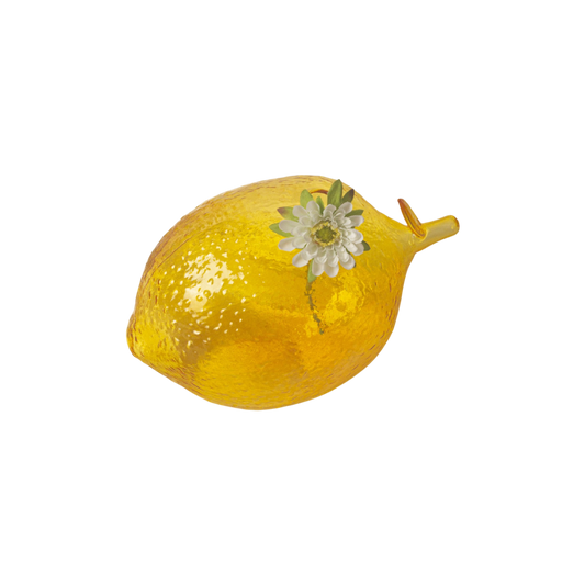 Creative Fruit Hydroponic Glass Vase - Artistic Home Décor: Lemon 16*10.5cm