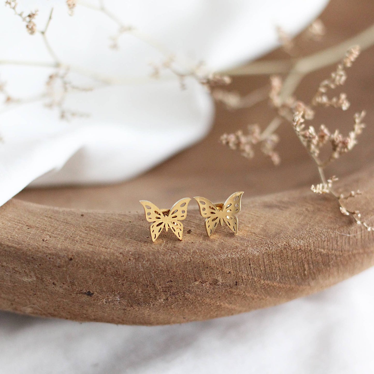Mini Butterfly Earrings (Gold)