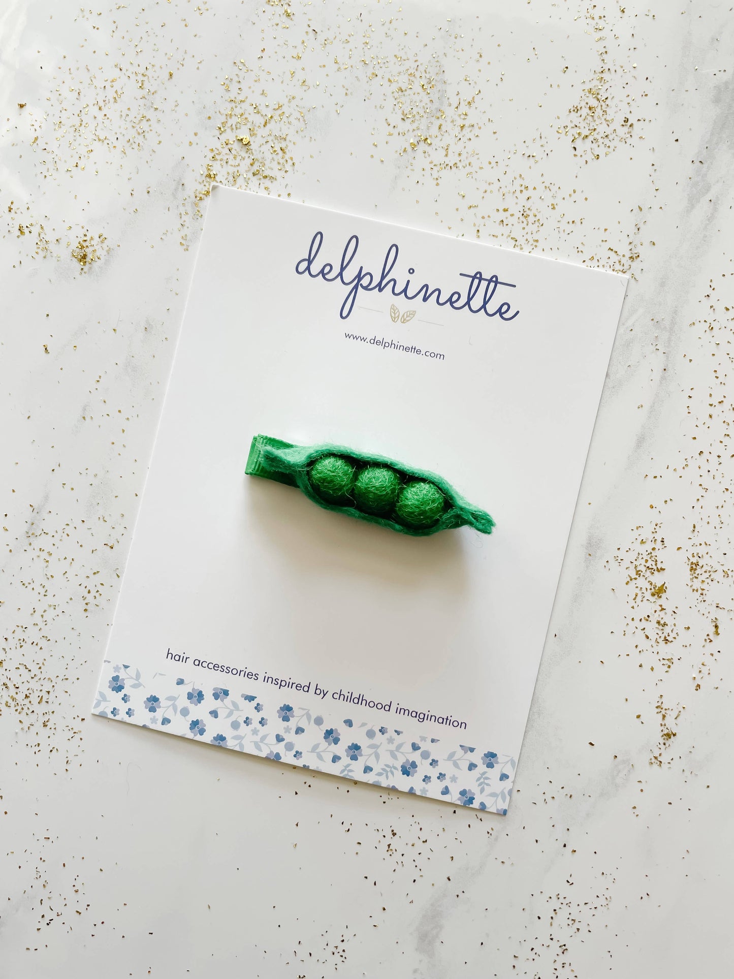 Sweet Pea Pod Green Hair Clip