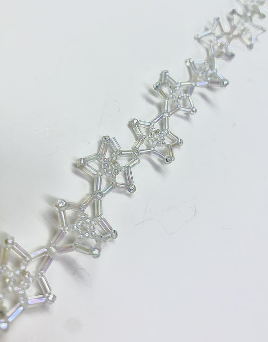 Beaded Star Chain Bracelet White Shanelle St.Hilaire
