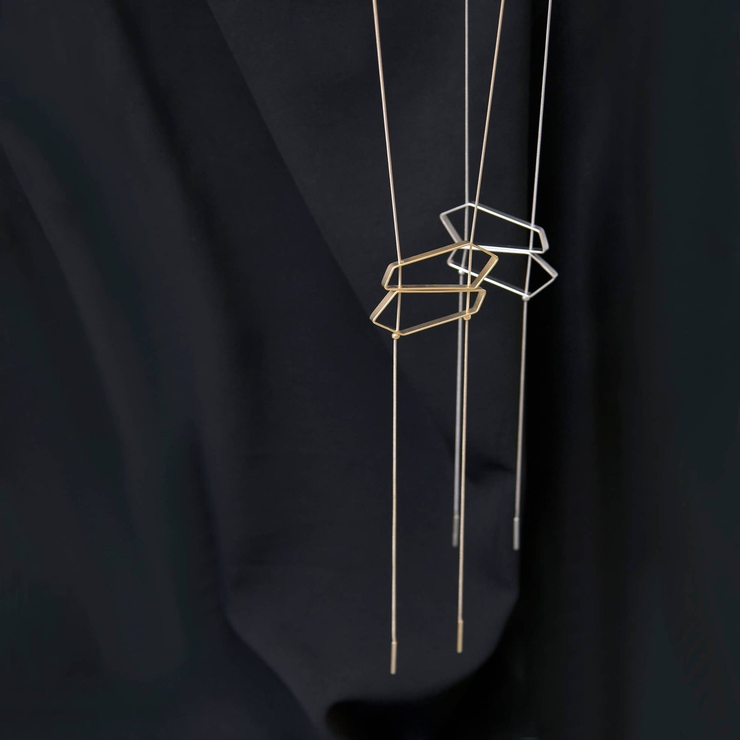 Fret Necklace: Black Silver