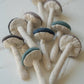 Linen Fabric Mushroom Ornament: Teal