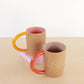 Handmade Ceramic Colorblock Mug - 10 oz: Pink/orange