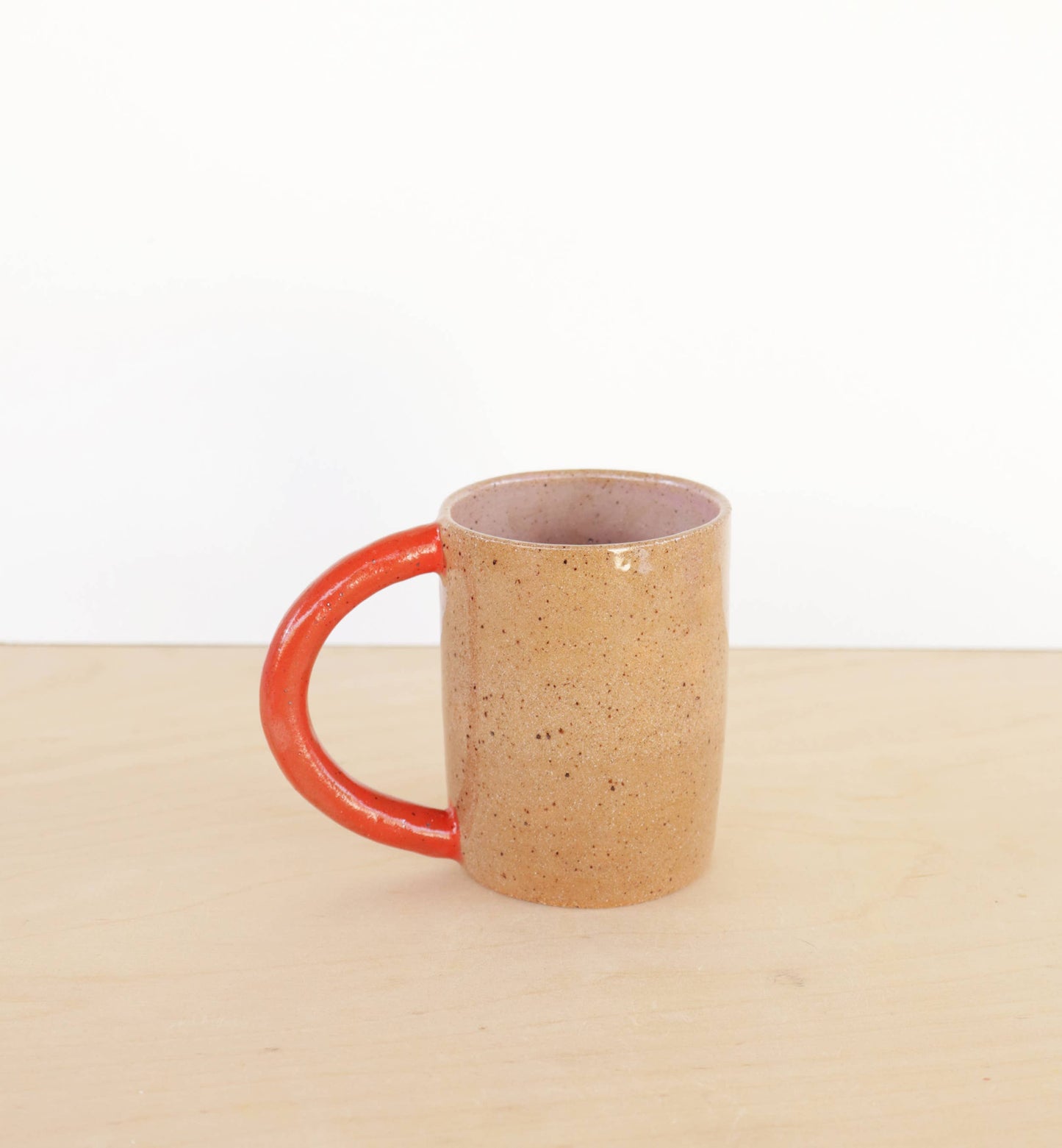 Handmade Ceramic Colorblock Mug - 10 oz: Red/purple