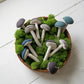 Linen Fabric Mushroom Ornament: Black