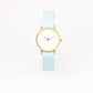 Pale blue/cream and gold women's watch