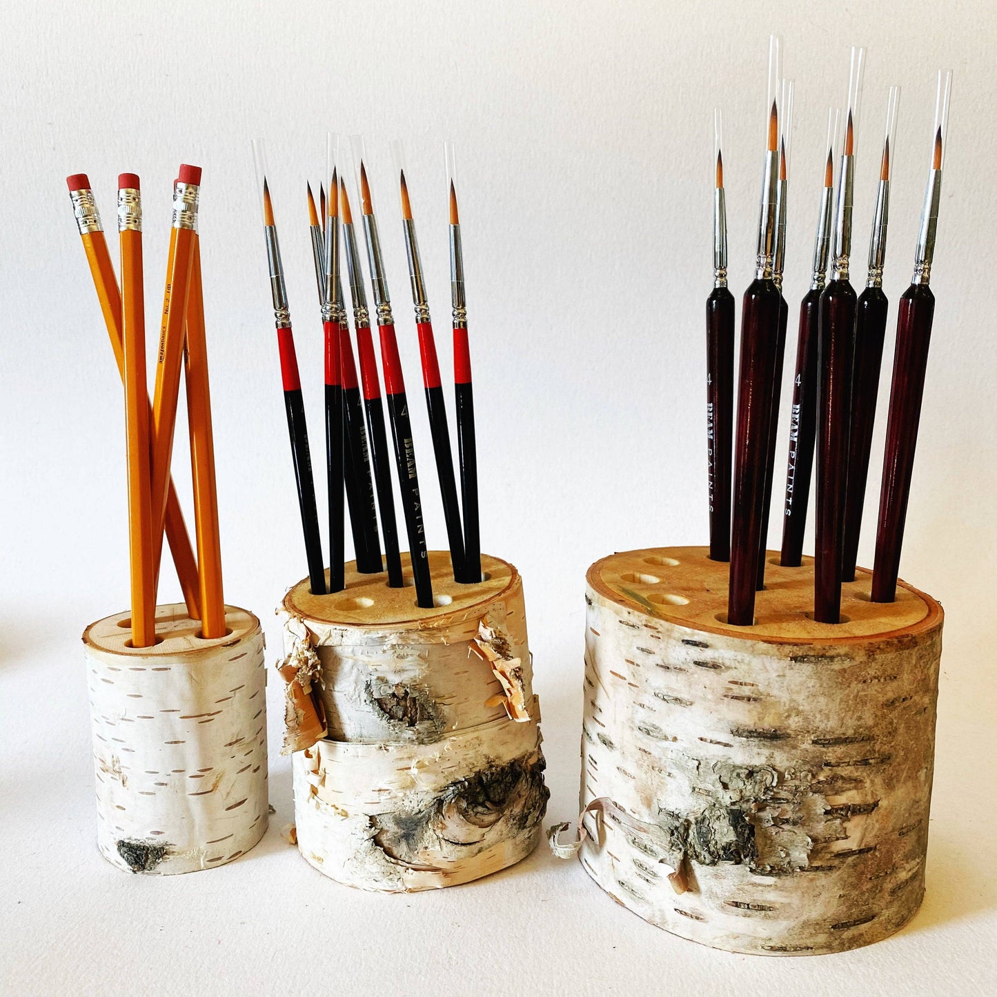 Pen.Brush.Pencil.Holders: White Birch / 1 pen