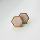 Clay Rose Hexagon Stud