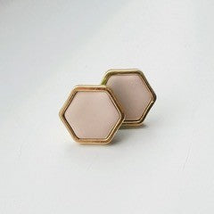 Clay Rose Hexagon Stud