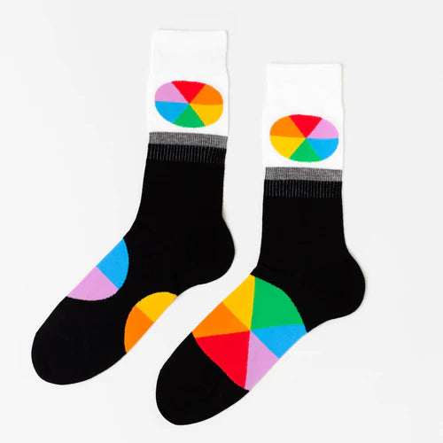 Color Wheel Crew Socks Large