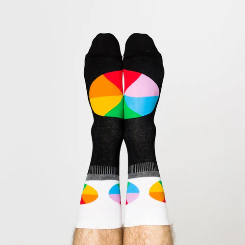 Color Wheel Crew Socks Large
