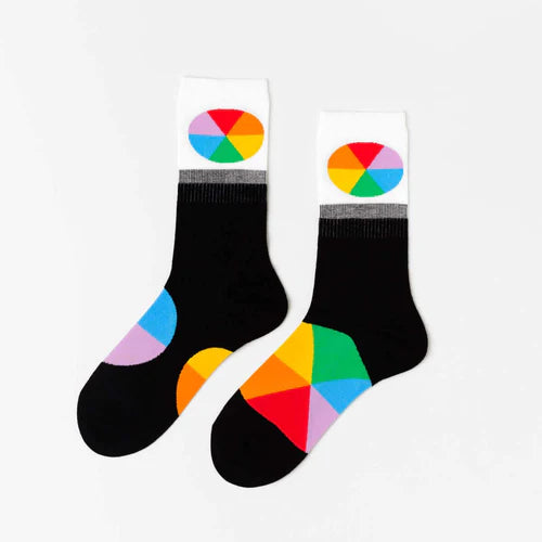 Color Wheel Crew Socks Small