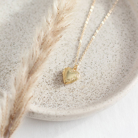 Mini Heart-Shaped Locket: Yellow Gold