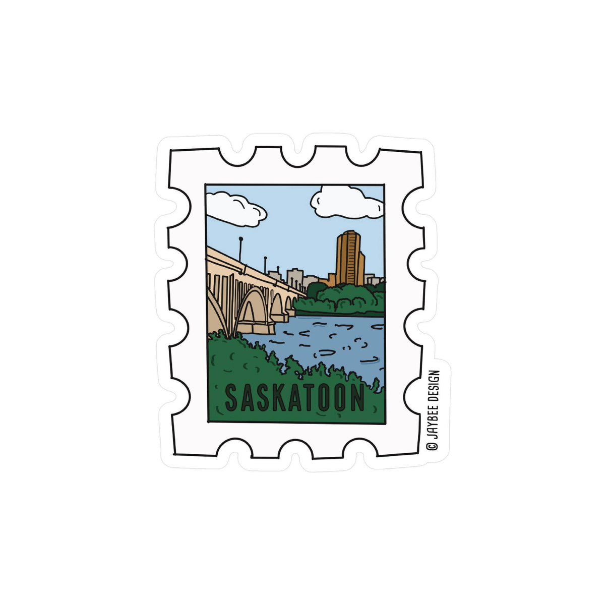 Saskatoon Postage Stamp Vinyl Sticker
