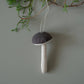 Linen Fabric Mushroom Ornament: Teal