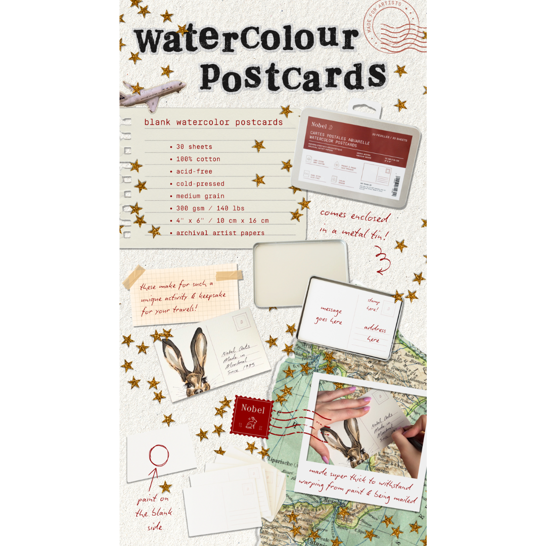 Blank Watercolor Postcards (30 Sheets)