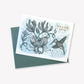 ‘Hummingbird’ Linocut Art Thank You Card by Hawk and Rose