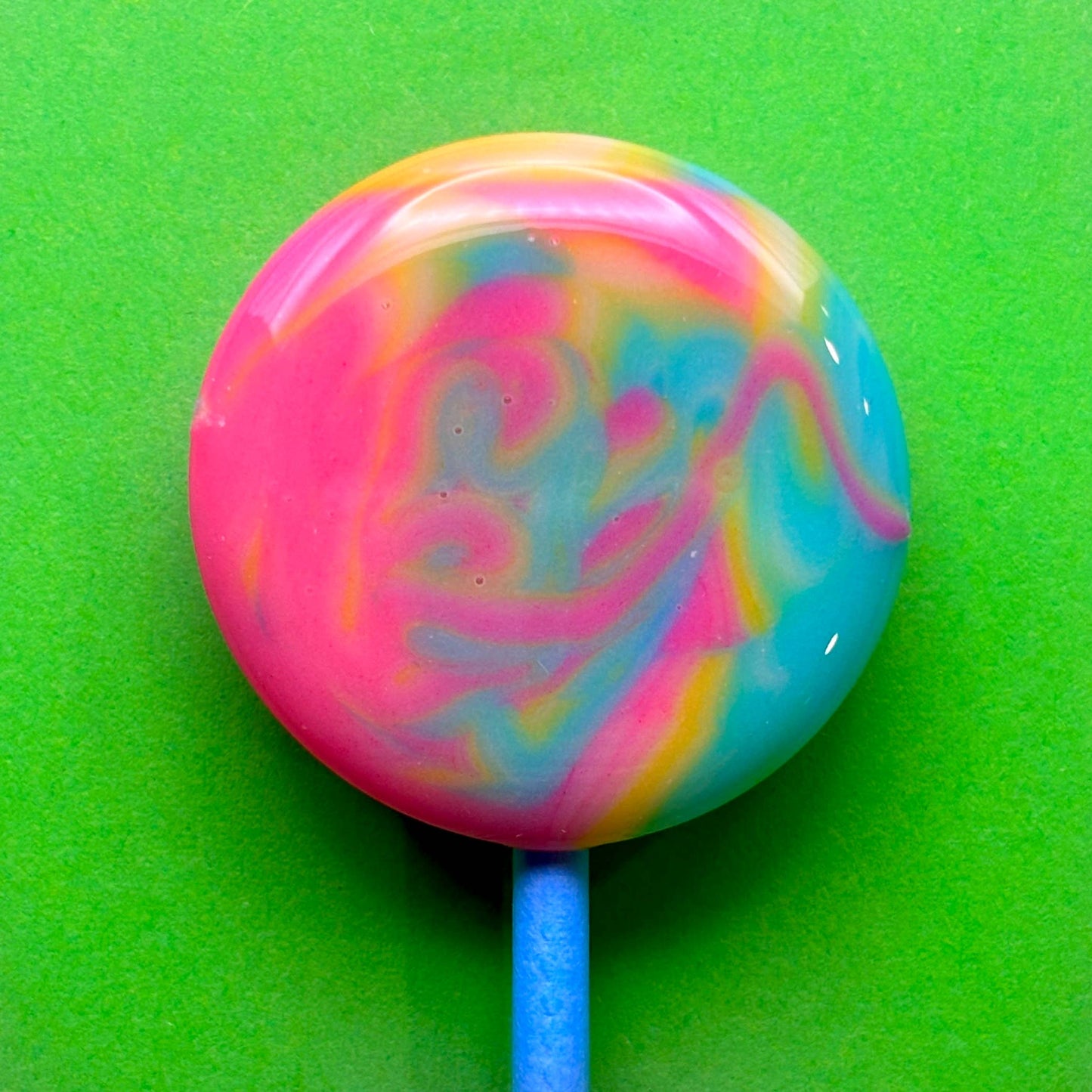 Mini Handcrafted Rainbow Lollipops: Rhubarb and Custard
