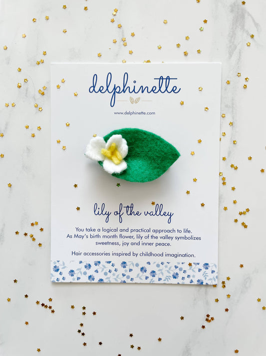 Lily of the Valley Hair Clip - May Birth Month Flower Gift