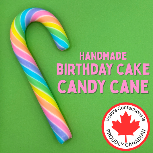 Birthday Cake Large Handmade Candy Canes - Case of 10