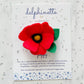 Red Poppy Hair Clip - August Birth Month Flower Gift