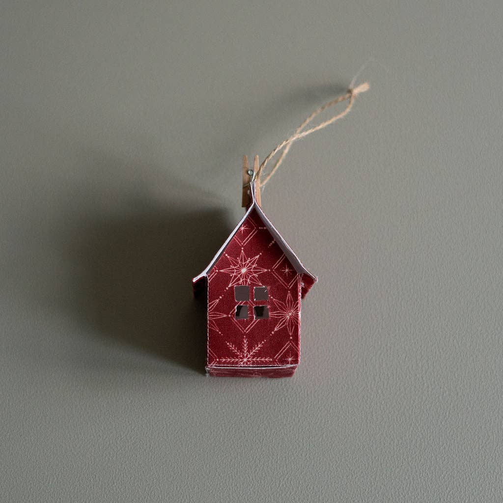Holiday Fabric House Luminary: Trees (white)