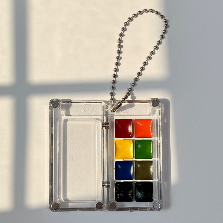 Portable Mini High Pigment Watercolor Paints Keychain (8 colors): Regular
