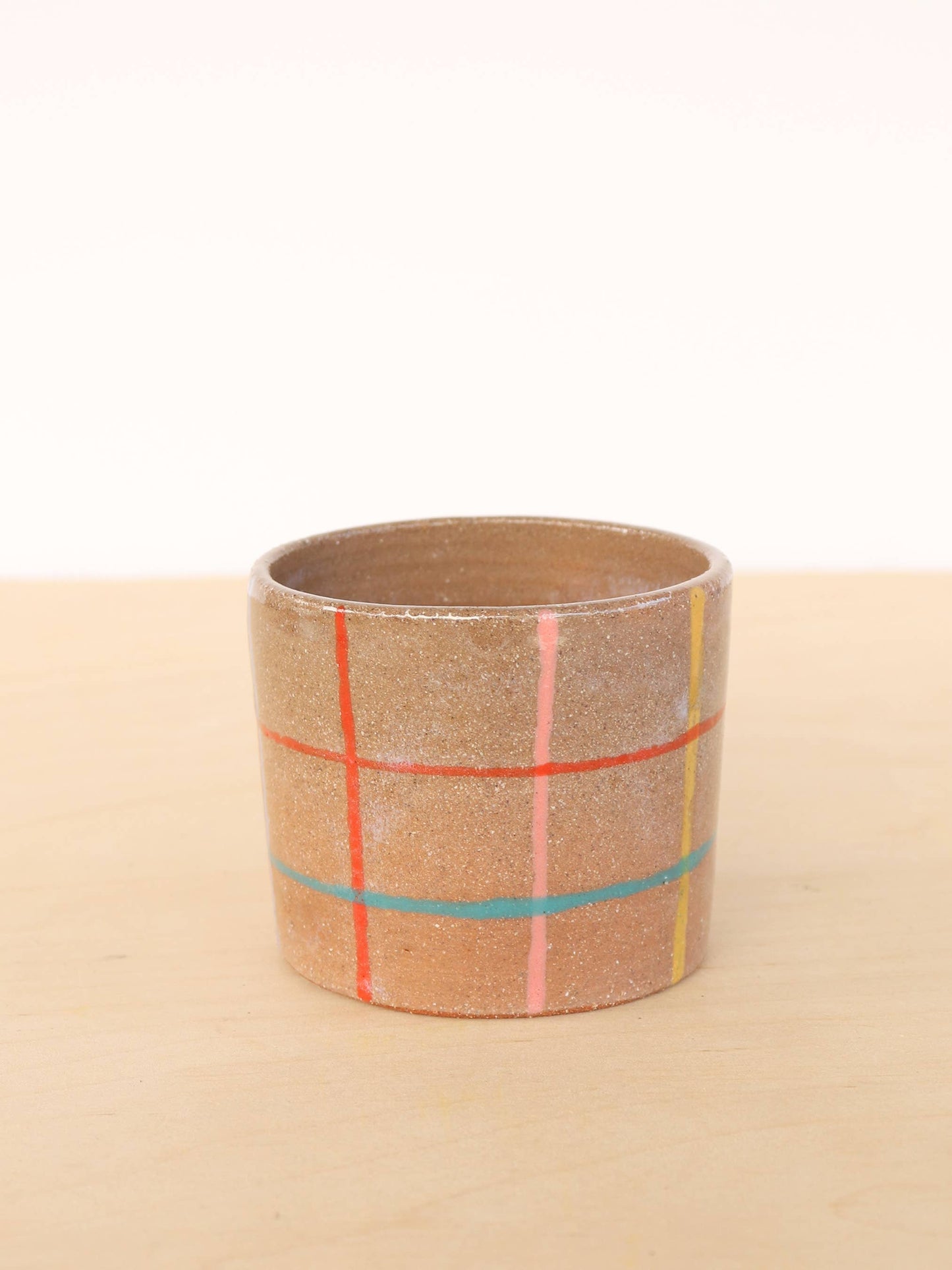 Small Ceramic Planter - Grid: Multi