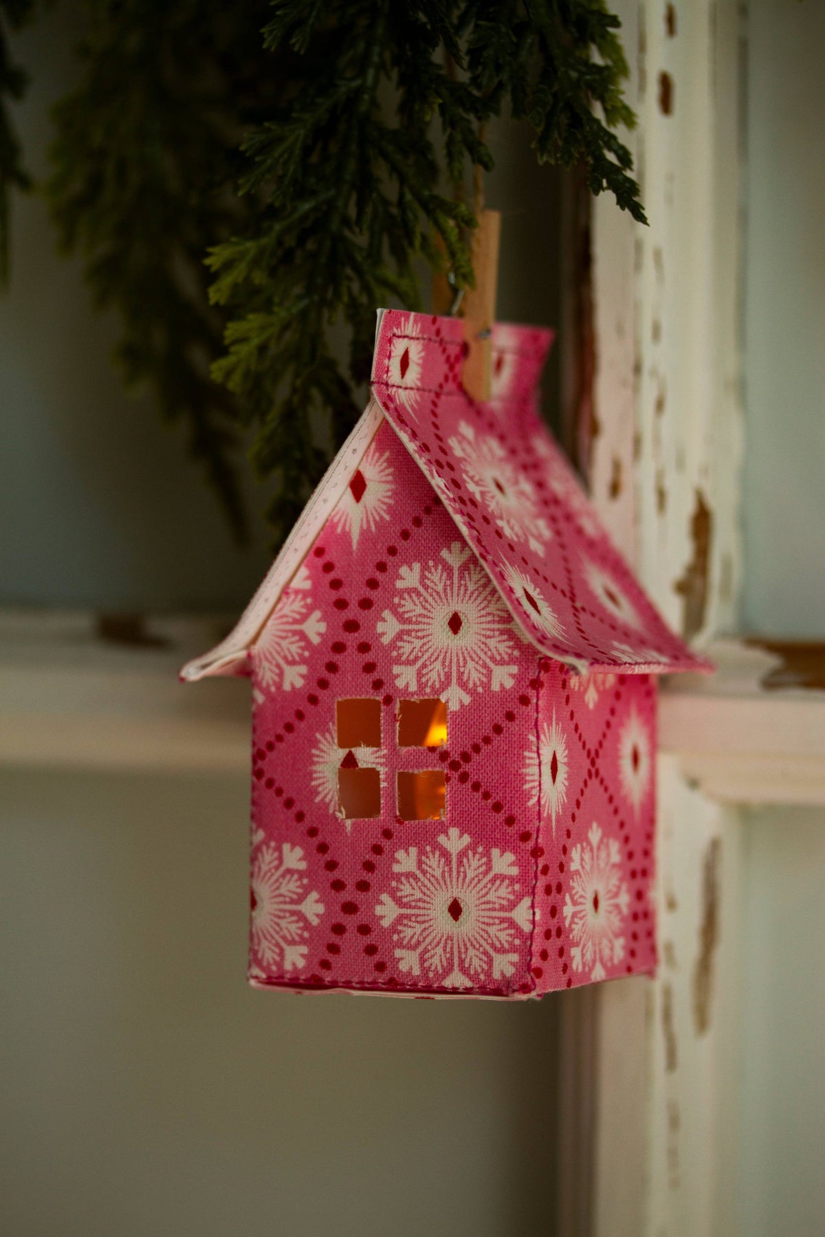 Holiday Fabric House Luminary: Holiday Sweaters (blue)