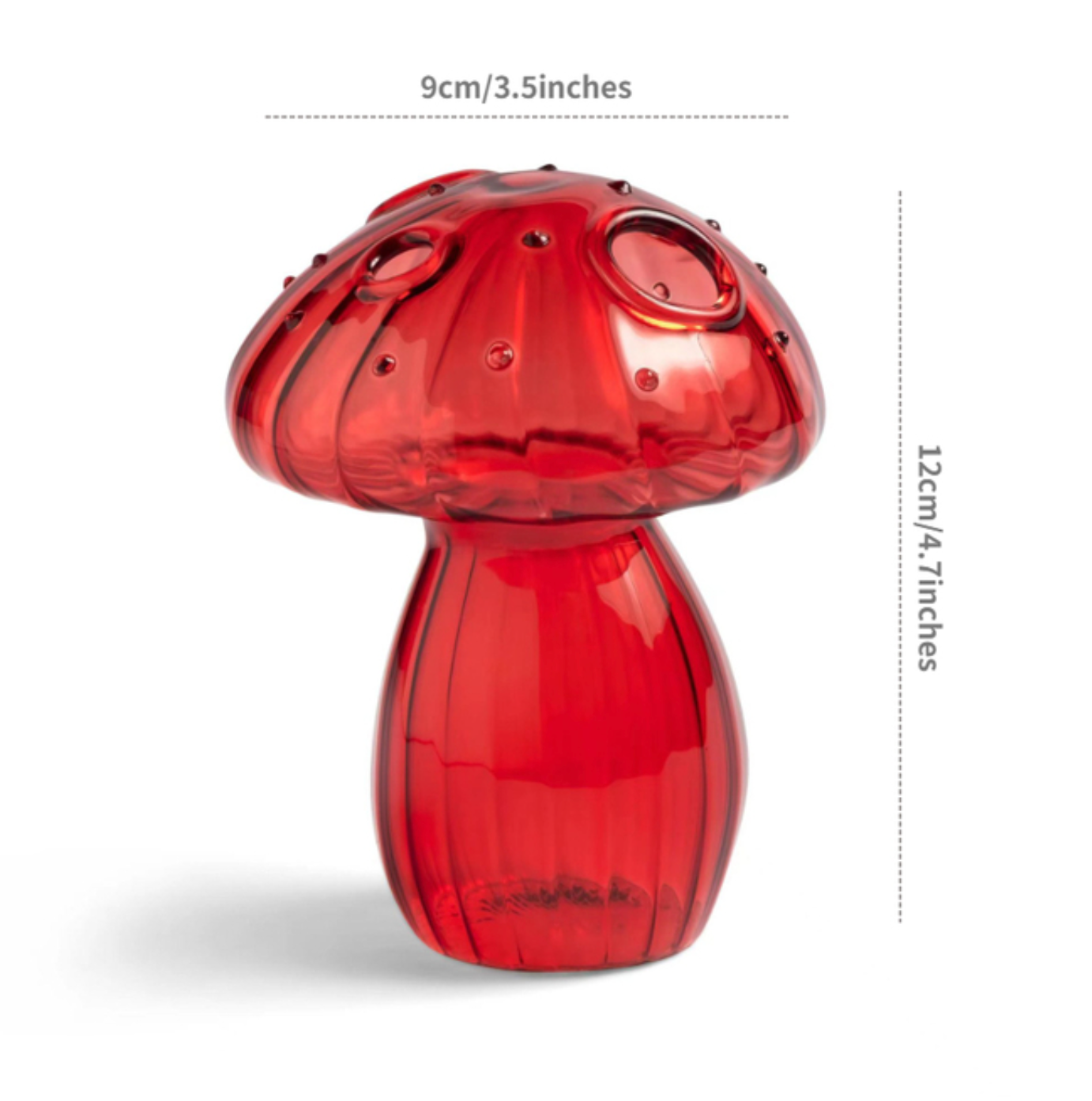 Mini Glass Mushroom Bud Vase: Light Brown