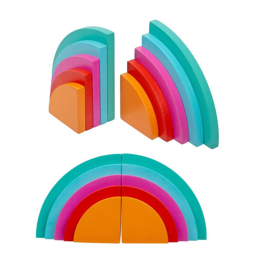 Vibrant Rainbow Bookends Set of Two