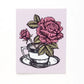 ‘Tea Roses" Linocut Art Card by Hawk and Rose