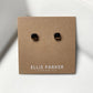 Square Black Geometric Ceramic Earrings