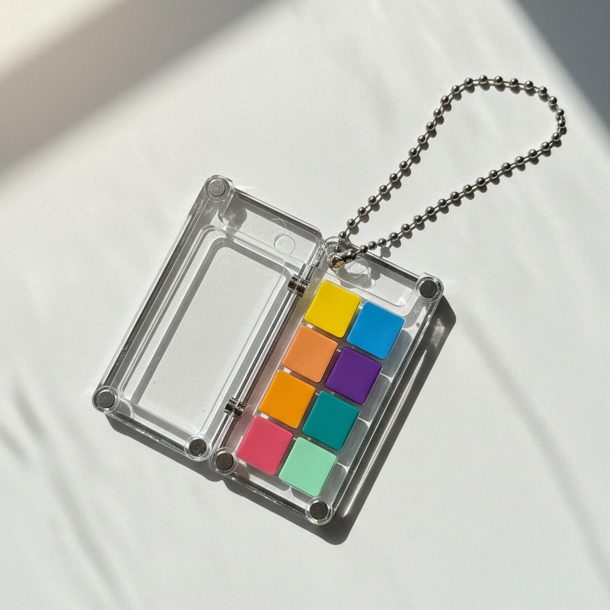 Portable Mini High Pigment Watercolor Paints Keychain (8 colors): Regular