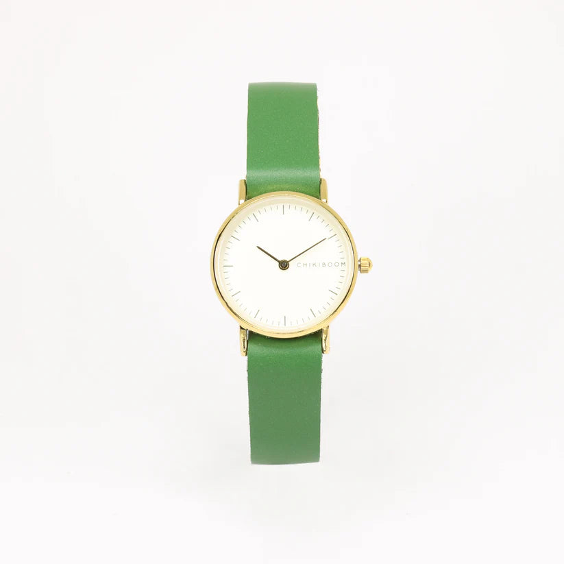 Green/Cream & Gold Women's Watch