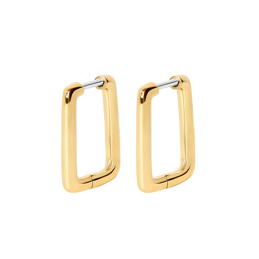 Lena Gold Thin Square Huggie