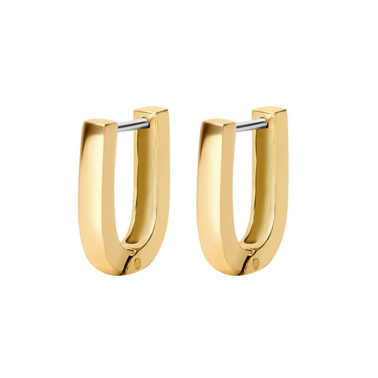 Lisbon Gold U-Shape Bar Huggie