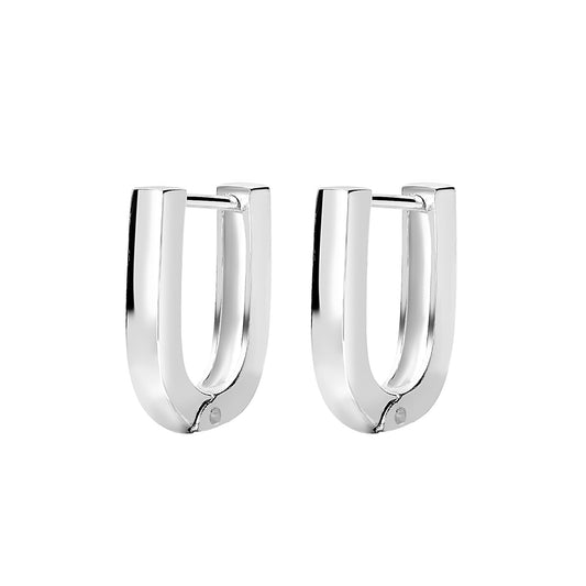Lisbon Silver U-Shape Bar Huggie