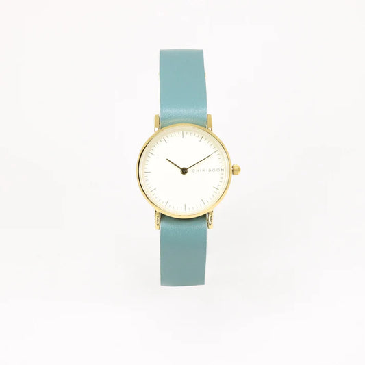 Tuquoise & Cream Gold Watch