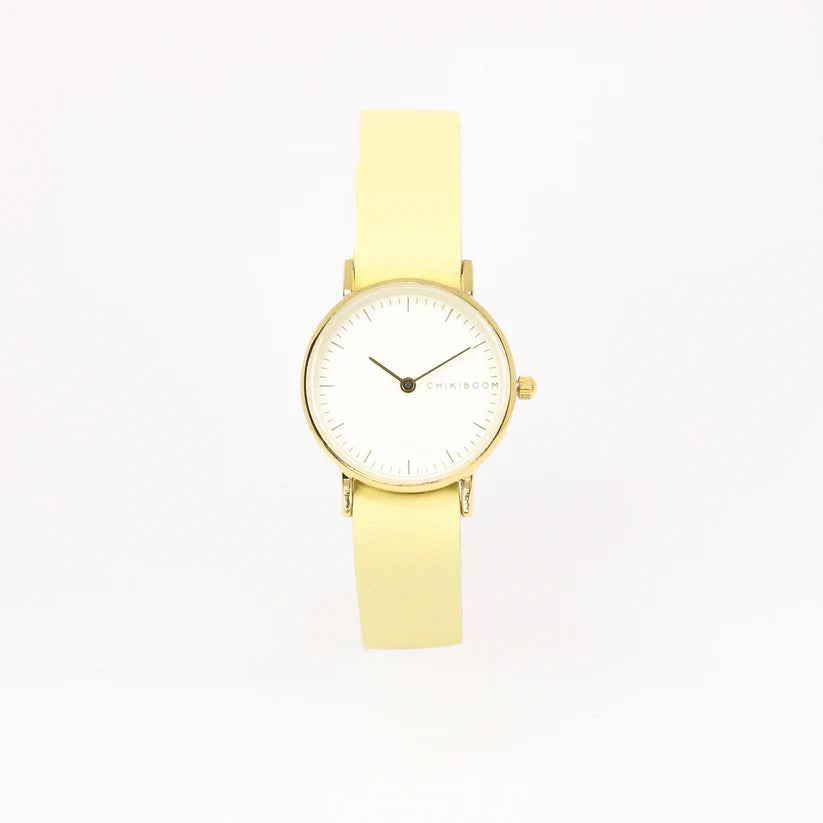 Pale yellow & cream and gold watch