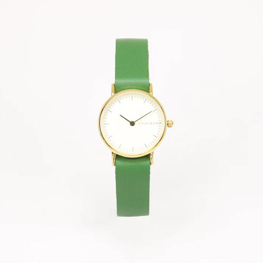 Green & Cream Gold Watch