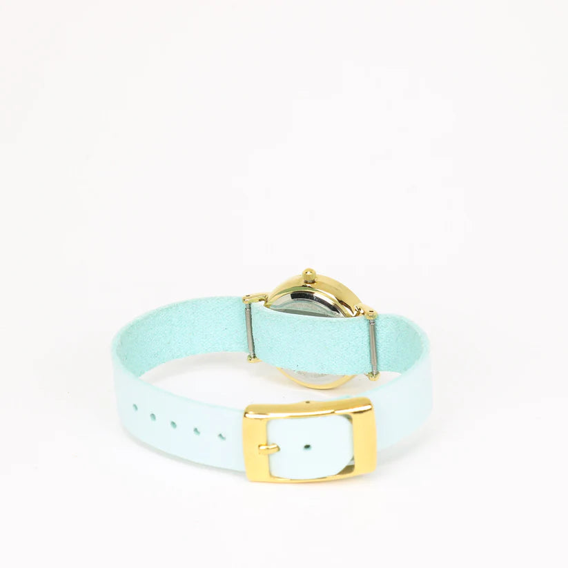 Pale Blue Cream & Gold Watch