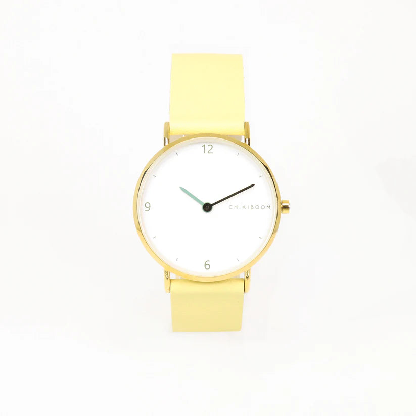 Pale Yellow White & Gold Watch