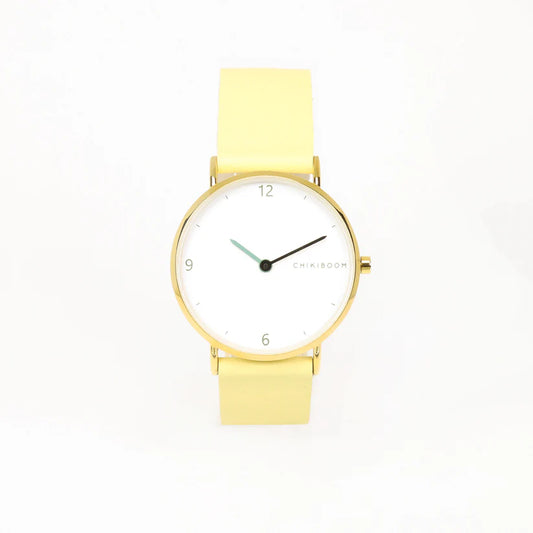 Pale Yellow White & Gold Watch