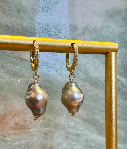 Moonlight Baroque Pearl Earrings