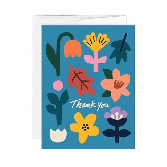 THANK YOU BLUE FLOWER — Greeting card