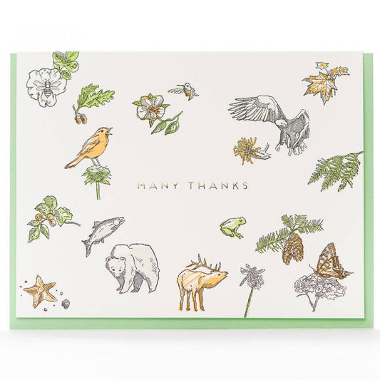 Many Thanks Flora & Fauna Card: SIngle Card