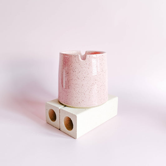 Ceramic Paint Brush Cup (Pink) - Sarah Bee Pottery